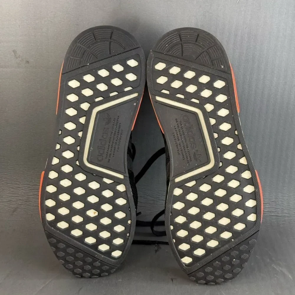 Adidas NMD R1 'Core Black Raw Amber' athletic sneaker shoe mens size 10